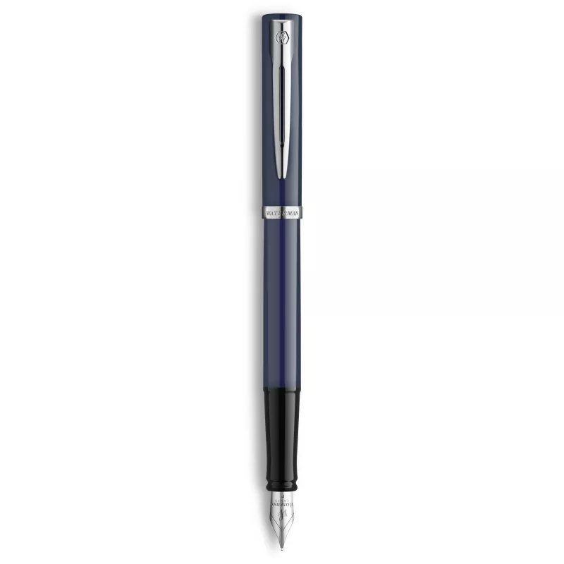 Waterman Impression plniace pero jemné hrot modrý lak chrómové ozdobné krúžky darčeková krabička 2225502