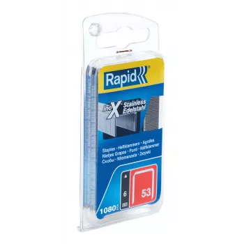 RAPID TOOLS sponky z tenkého drôtu Typ 53, 6 mm, nerezová oceľ, malé balenie, na karte s eurodierou, 1 ks (40109509)