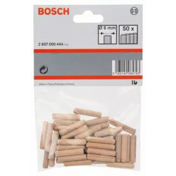 Bosch drevená hmoždinka 6 mm x 30 mm, 50 ks 2607000444