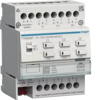 HAGER TYMS646T vykurovací aktor 6-kanálový KNX Secure