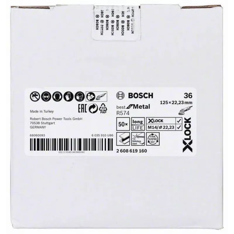Bosch Best for Metal R574 fibrový kotúč 125 mm X-LOCK zrnitosť 36 2608619160