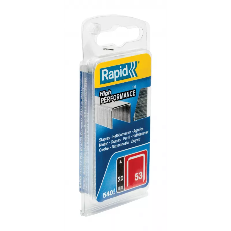 Rapid Tools sponky z tenkého drôtu Typ 53, 20 mm dĺžka ramienka, pozinkovaná oceľ, 2500 v balení 40109508