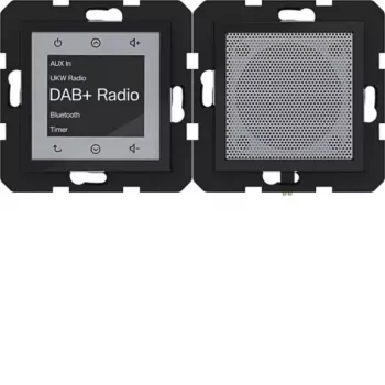 HAGER WAN6110BG Radio Touch UP DAB+ Bluetooth reproduktor pod omietku lesklá čierna