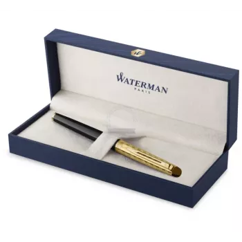 Waterman Hemisphere roller pero - jemné, lesklá čierna s chrómovými ozdobnými krúžkami, darčeková krabička 2225136