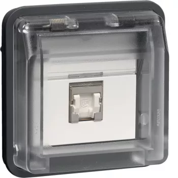 HAGER WNA226 UAE dátová zásuvka 8-pólová tienená Cat.6 RJ45 biela