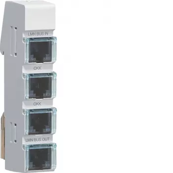 Hager LMN zbernicový modul, 4x RJ12 konektor samica, pasívny, bez napájania ZZ12LMN04P