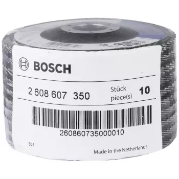 Bosch X551 Standard pre kov Lamelový brúsny kotúč, priemer 115 mm, otvor 22,33 mm, zrnitosť 60, zirkónový korund, kužeľový, 1 kus 2608607350