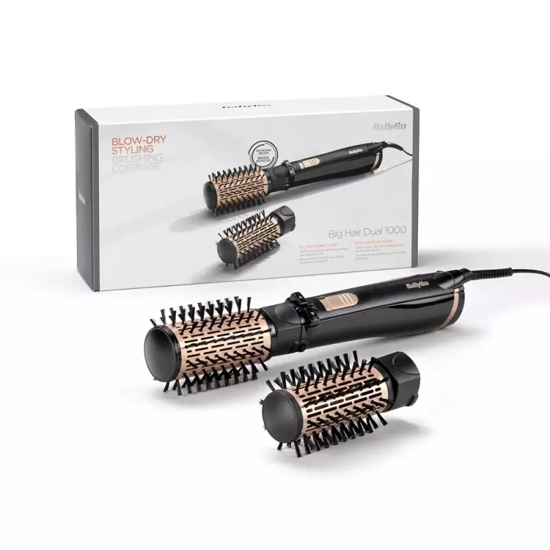 BaByliss Big Hair Dual Rotating Hot Air Styler, 1000 W, čierna/zlatá