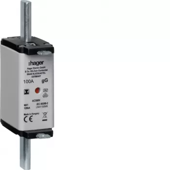 HAGER LNH1100MK NH1C 100A 500V gG poistková vložka s indikátorom na hornej časti, neoddeliteľná