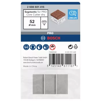 Bosch 2608601415 Diamantové segmenty pre suché vŕtacie korunky, balenie 3 ks