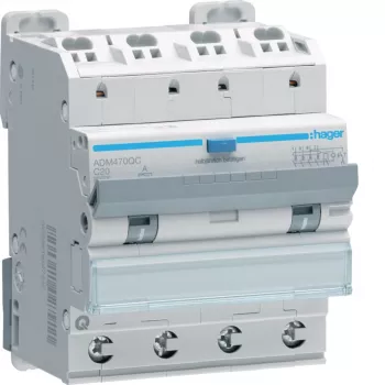 Hager ADM470QC FI/LS spínač 4P 6kA C20 30mA Typ A Quick Connect