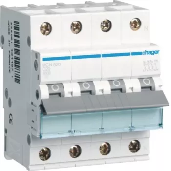 Hager MCN620 3P+N C-charakteristika 20A 6kA istič