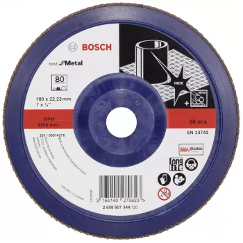Bosch X571 Best for Metal lamelový brúsny kotúč 180 mm, P40, zirkónový korund, 22,23 mm otvor 2608607344