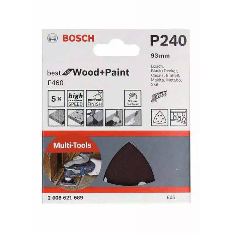 Bosch 2608621689 delta brúsny list P240 93 mm balenie 5 ks