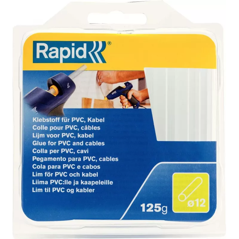 Rapid tavné tyčinky na PVC a káble, priemer 12 mm, krátke, transparentné, 1 ks 40107358