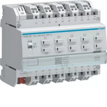Hager TYAS610D KNX spínací/žalúziový aktor 10/5-násobný 16A C-záťaž Secure