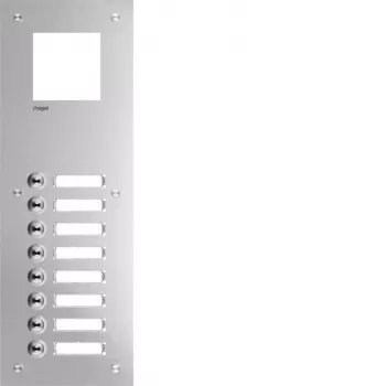 Hager RTQ108X predná doska domového telefónu, mono-audio, 8 volacích tlačidiel, biela