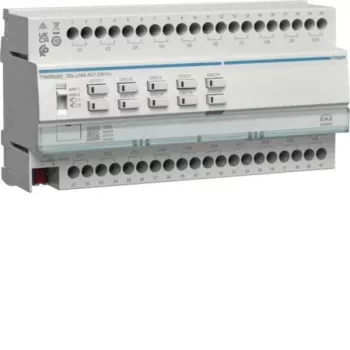HAGER TYMS620D KNX Secure spínací a žalúziový aktor, 20 spínacích / 10 žalúziových kanálov, 16 A, DIN lišta