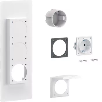Hager universZ prírubová zásuvka Schuko, 1-násobná, 250 V, 16 A, svetlosivá ZY01SD