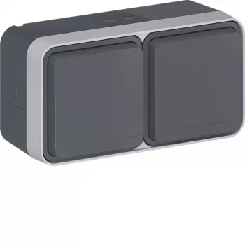 HAGER WNC126 Schuko zásuvka, 2-násobná, horizontálna, biela