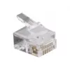 Exertis Connect RJ12 modulárny konektor pre plochý kábel, nezatienený, 6P6C, balenie 10 ks (920630)