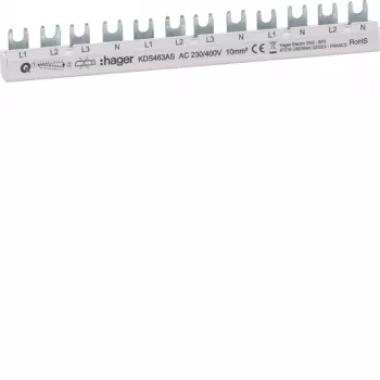 HAGER KDS463AS 3-fázová 63A 12-modulová QuickBusbar fázová zbernica