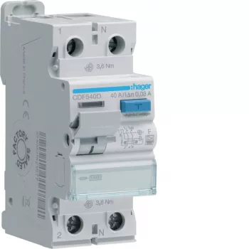 HAGER CDF540D prúdový chránič 2P 40A 30mA typ F 10kA