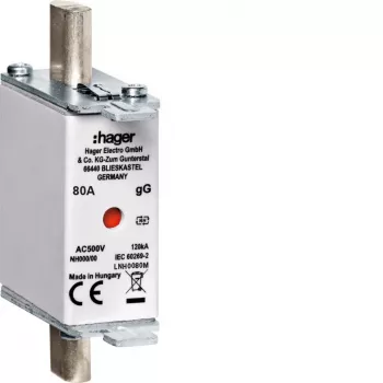 Hager LNH0080M NH000 500V gG 80A poistková vložka s kombinovaným hlásičom
