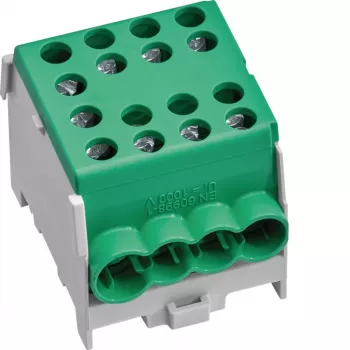HAGER KH35E8 1-pólový blok odbočovacích svoriek hlavného vedenia, 10-35 mm², 125 A, zelený