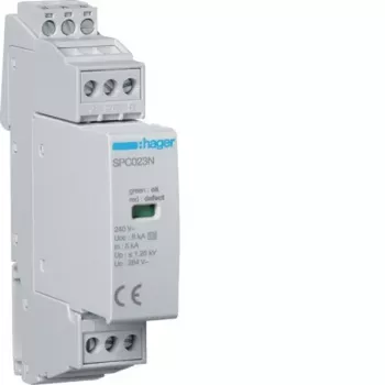 Hager SPC203N Typ 3 prepäťová ochrana 1P+N Uc 264V In 5kA Up 1,25kV so signalizačným kontaktom