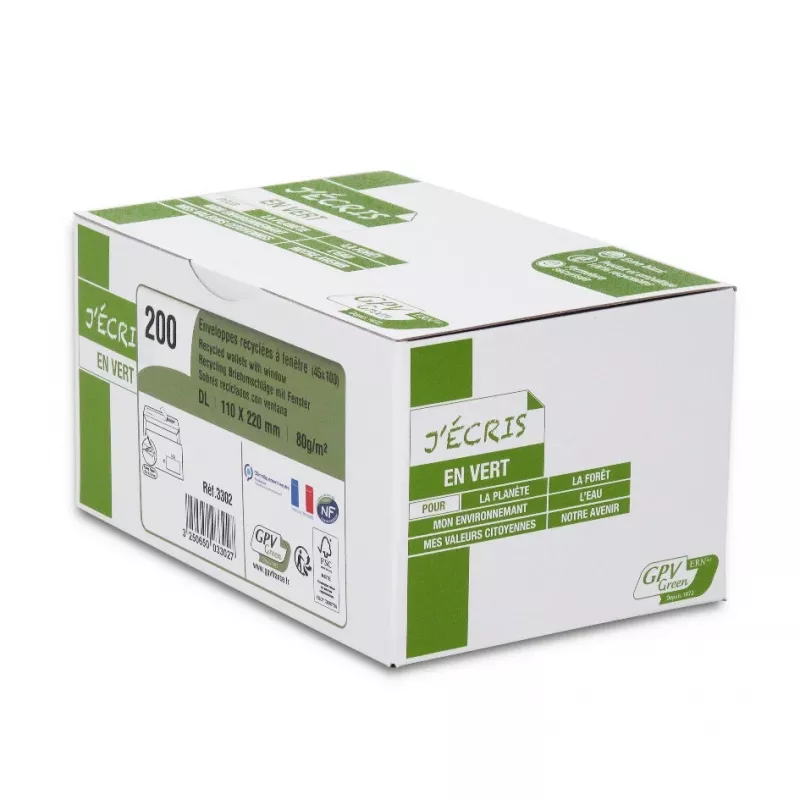 GPV ERAPure DL okenná obálka, 110 x 220 mm, samolepiaca, biela, 1 kus 3302