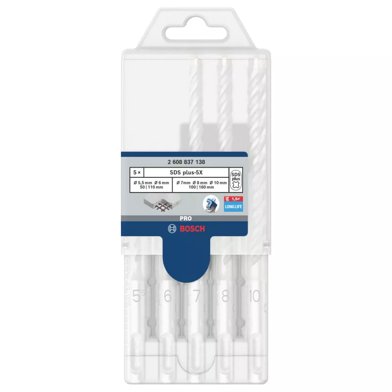 Bosch SDS plus-3 sada vŕtacích kladívok 5-dielna (5-10 mm) 2608837138