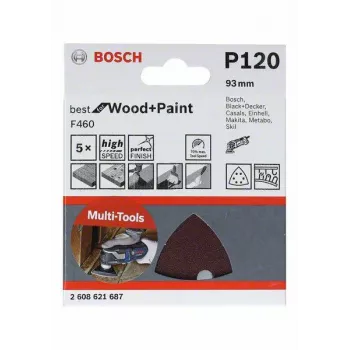 Bosch 2608621688 delta brúsny papier zrnitosť 180, 93 mm, 5 kusov