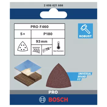 Bosch 2608621688 delta brúsny papier zrnitosť 180, 93 mm, 5 kusov