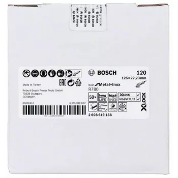Bosch Best for Metal+Inox R780 povrchová netkaná textília, 125 mm, X-LOCK, zrnitosť 120 2608619188