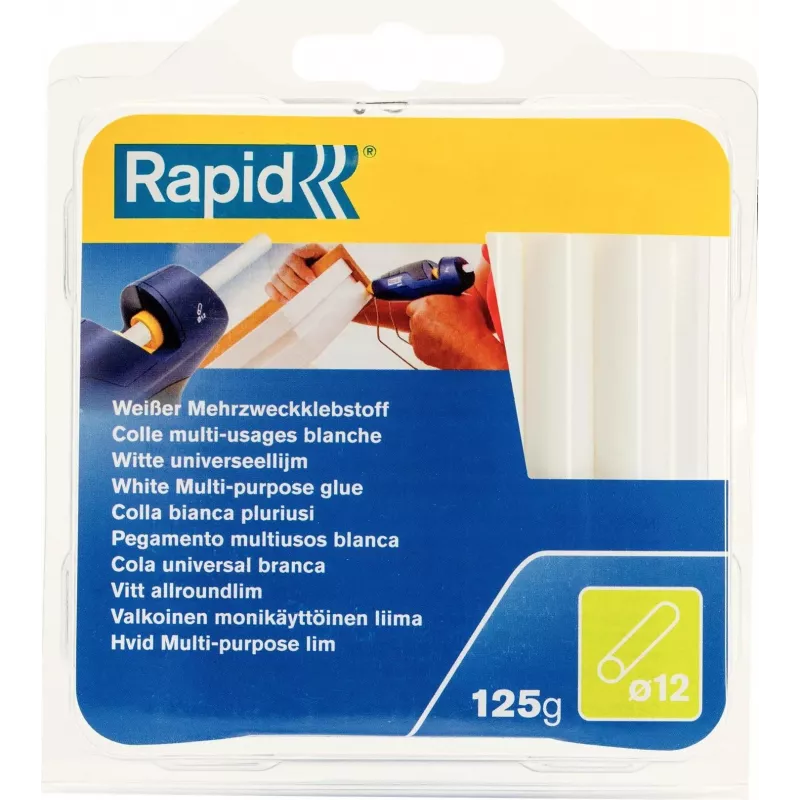 RAPID TOOLS univerzálne biele tavné tyčinky 12 mm priemer, EVA & živica, bez rozpúšťadiel, 1 kus (40107355)