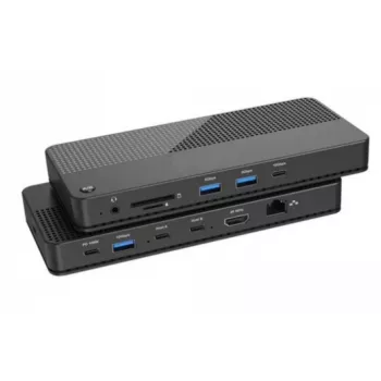 EXERTIS CONNECT KVM switch s dokovacou stanicou, HDMI 4K Ultra HD, LAN, 4-portový USB hub, audio, čítačka kariet (061110)