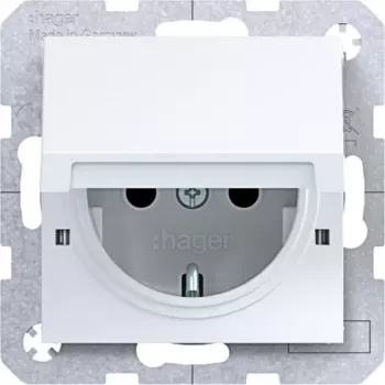 HAGER WAS1212WG Witty SCHUKO zásuvka s klapkou, podomietková, polárna biela