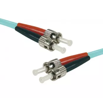 EXERTIS CONNECT HD OM3 duplex ST-ST multimódový optický patch kábel, 50/125 µm, aqua, 15 m 392777