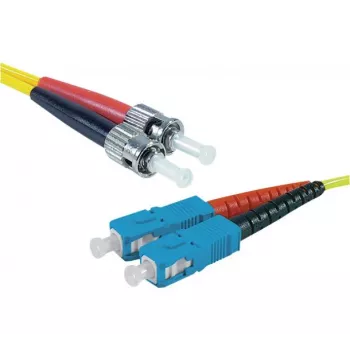 Exertis Connect ST/UPC na SC/UPC Singlemode duplex optický patch kábel, 2m, OS2, LSZH, žltý 392882