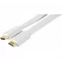 EXERTIS CONNECT High Speed HDMI plochý kábel, pozlátené konektory, HDMI Type-A samec na Type-A samca, biely, 1,8 m 128312