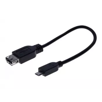 EXERTIS CONNECT Micro USB OTG adaptér kábel, USB-A samica na Micro-B samec, 0,15 m, čierny 532416