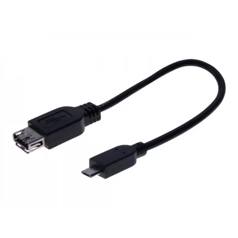 EXERTIS CONNECT Micro USB OTG adaptér kábel, USB-A samica na Micro-B samec, 0,15 m, čierny 532416