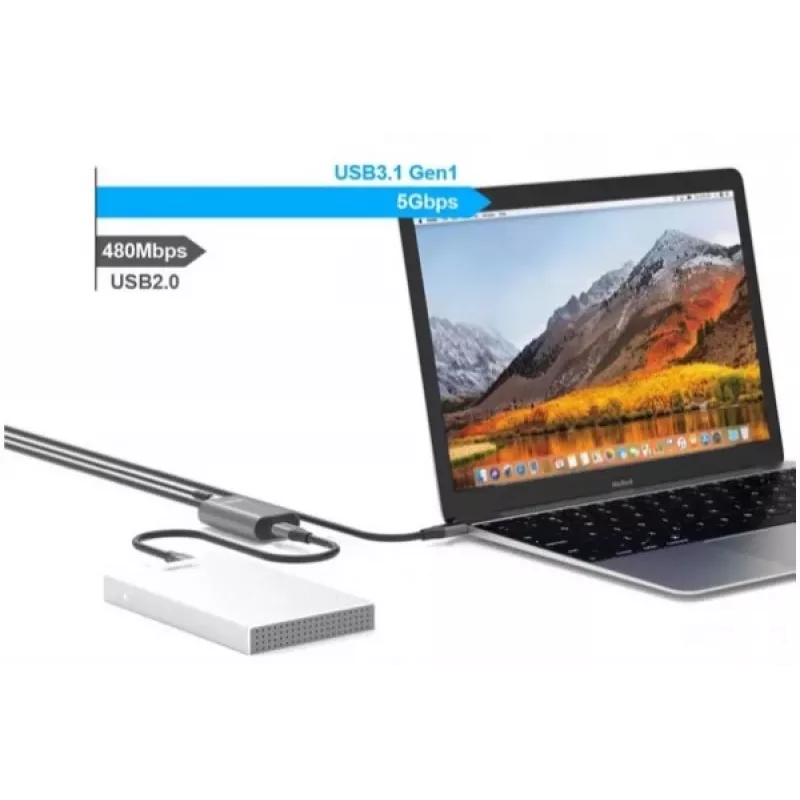 Exertis Connect Aktívny USB-C predlžovací kábel 5m USB 3.1 Gen 1 5Gbps 60W PD 149255