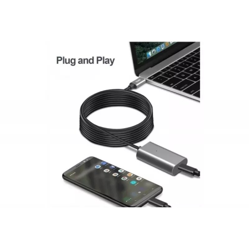 Exertis Connect Aktívny USB-C predlžovací kábel 5m USB 3.1 Gen 1 5Gbps 60W PD 149255
