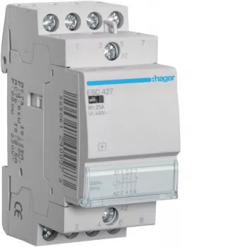 HAGER ESC427 modulárny stýkač 25A 2NO+2NC 230V AC