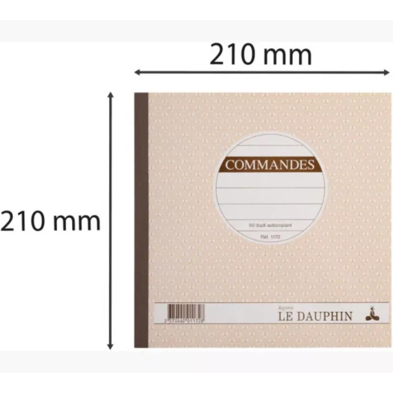 Le Dauphin Manifold Commandes blok objednávkových formulárov, 210 x 210 mm, 2-dielny samoprepisovací, 50 sád, biela/žltá (1172D)