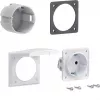 HAGER ZY02SD montážna sada zásuvky Schuko pre prírubovú montáž, 1-násobná, 250 V, 16 A, biela