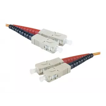 Exertis Connect SC/UPC na SC/UPC multimode duplex LWL patch kábel, OM2 50/125µm, LSZH, 1m, oranžový 392691