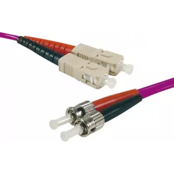 EXERTIS CONNECT OM4 optický patch kábel, 50/125 µm, 2x ST na SC duplex, erika fialová, 1 m, UPC 392821